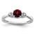 Sterling Silver Rhodium Plated Diamond and Garnet Ring QR4511GA-9