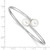 Majestik Sterling Silver Rhodium-plated 10-11mm White Imitation Shell Pearl Bangle Bracelet QMJB133WW