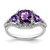 10k White Gold 3 Stone Amethyst and Diamond Ring RM7159-AM-007-1WA