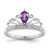 Sterling Silver Rhodium Plated Diamond & Amethyst Teardrop Ring QR4643AM-7