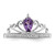 Sterling Silver Rhodium Plated Diamond & Amethyst Teardrop Ring QR4643AM-7