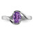 Sterling Silver Rhodium Plated Diamond and Amethyst Oval Ring QR4648AM-7