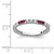 Sterling Silver Rhodium-plated Created Ruby and Round CZ Band QR7027-8