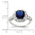 Sterling Silver Rhodium-plated Polished Blue Glass and CZ Ring QR6003-7