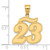 14k Brushed Border Script Number 23 Pendant SCN23