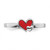 Sterling Silver RH-plated Red Enameled Double Heart Children's Ring QR6805-3