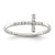 Sterling Silver Rhodium-plated CZ Sideways Cross Ring QR5886-7