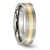 Chisel Titanium Brushed with 14k Gold Inlay 6mm Flat Band TB217-8