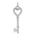 Sterling Silver Rhodium-plated CZ Heart Key Pendant QP1539