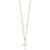 14K Polished and Diamond-cut Cross w/ 2in ext. Necklace SF3055-16.25