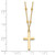 14K Polished and Diamond-cut Cross w/ 2in ext. Necklace SF3055-16.25