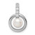 Sterling Silver Rhodium-plated Circle w/CZ (5-6mm) Button FWC Pearl Slide QP5350