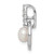 Sterling Silver Rhodium-plated Circle w/CZ (5-6mm) Button FWC Pearl Slide QP5350