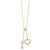 14K Two-tone Polished Adjustable-Dangle Heart and Key Necklace SF3048-17