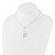 14K Two-tone Polished Adjustable-Dangle Heart and Key Necklace SF3048-17