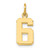 14k Small Polished Number 6 Charm SP06