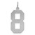 Sterling Silver/Rhodium-plated Satin Number 8 Charm QPP08