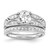 Sterling Silver Rhodium-plated 2-Piece CZ Wedding Set Ring QR1332-6