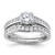 Sterling Silver Rhodium-plated 2-Piece CZ Size 6 Wedding Set Ring QR1328-6