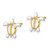 14K W/ Rhodium Sea Turtle Post Earrings TE939