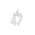 Sterling Silver/Rhodium-plated Polished Number 47 Charm QSS47