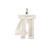 Sterling Silver/Rhodium-plated Satin Number 41 Charm QPP41