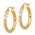 14k w/White and Rose Rhodium Polished Satin Diamond-cut Hoop Earrings TF1019