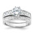 Sterling Silver Rhodium-plated CZ 2 Piece Wedding Ring Set QR1331-6