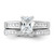 Sterling Silver Rhodium-plated 2-Piece CZ Size 6 Wedding Set Ring QR1337-6