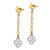 14K Two-tone Polished Dangle Flower Earrings TE963