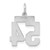 Sterling Silver/Rhodium-plated Satin Number 54 Charm QPS54