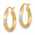 14k w/White and Rose Rhodium Polished Satin Diamond-cut Hoop Earrings TF1018