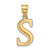 10K Polished Etched Letter S Initial Pendant 10YC1437S