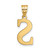10K Polished Etched Letter S Initial Pendant 10YC1437S