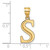 10K Polished Etched Letter S Initial Pendant 10YC1437S