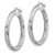 14k 3x20mm White Gold Diamond-cut Round Hoop Earrings TF1341W