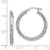 14k 3x20mm White Gold Diamond-cut Round Hoop Earrings TF1341W