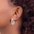 14k White Gold High Polished 5mm Oval Hoop Earrings TF1407W