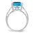 Sterling Silver Rhodium Octagonal Blue Topaz Ring QR2955BT-7