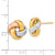 14k Yellow Gold w/White & Rose Rhod Pol Love Knot Post Earrings TL1076