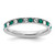 Sterling Silver Rhodium-plated Green and White Crystal Eternity Band Size 6 QWAB11-6
