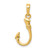10K 3D Fish Hook Pendant 10K3043