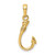 10K 3D Fish Hook Pendant 10K3043