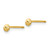 14K 3mm Puff Circle Post Earrings TL909