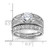 Sterling Silver Rhodium-plated Round CZ Center Wedding Ring Set QR4224-7