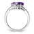 Sterling Silver Rhodium-plated Amethyst & Pink Quartz & Diamond Ring QR4570PQ-9