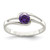 Sterling Silver Purple Round Bezel CZ Ring QR4428-6