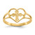 14k Cross in Heart Ring R132