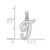 10K White Gold Polished T Script Initial Charm 10K6422WT