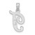 10K White Gold Polished T Script Initial Charm 10K6422WT